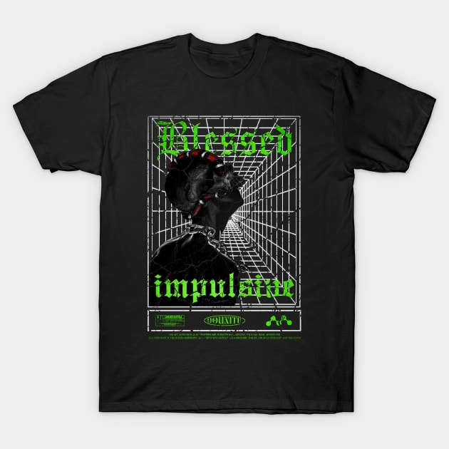 Red serpent & Blessed Impulsive Design T-Shirt by DOUNITK